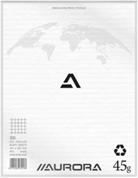 Bloc brouillon Aurora 210x270mm carreau 5x5mm 200 feuilles 45g