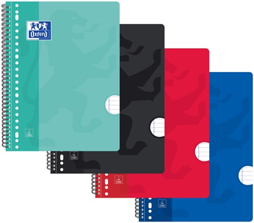 Bloc collège Oxford School A4+ 23 perf ligné 160 feuilles 80g assorti