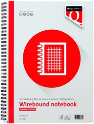 Bloc de cours Quantore A4 carreaux 5mm spirale 200 pages 70g