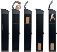 Pakketbrievenbus Helsinki 390x240x1053mm zwart-3