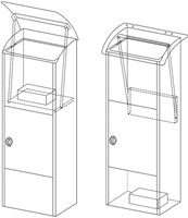 Pakketbrievenbus Helsinki 390x240x1053mm zwart-6