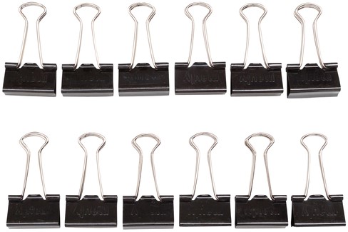 Büroklammer MAUL 215 foldback 25mm Kapazität 9mm schwarz 12 Stück-3