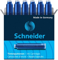 Cartouche d’encre Schneider DIN bleu boîte 6 pièces