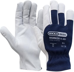 OXXA Worker 11-451 Handschoen Wit/blauw 7/S