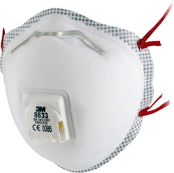 3M 8833 stofmasker FFP3 met ventiel 8833 Stofmasker FFP3 met ventiel 8833 Stofmasker FFP3 met ventiel