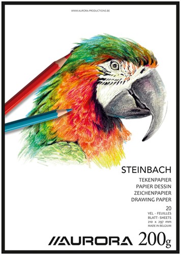 Bloc à dessin Aurora A4 20 feuilles 200g papier Steinbach