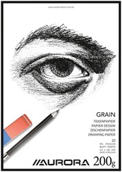 Bloc à dessin Aurora A4 20 feuilles 200g papier Grain