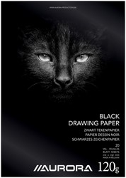 Bloc à dessin Aurora A4 20 feuilles 120g papier dessin noir