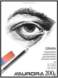 Bloc à dessin Aurora 27x36cm 20 feuilles 200g papier Grain
