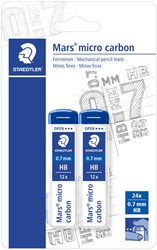 Mine portemine Staedtler Mars Carbon Micro 0,7mm HB blister 2 pièces