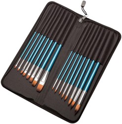 Set pinceaux Conda synthétique 16 pièces étui