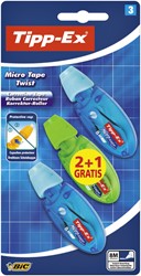 Correction tape Tipp-Ex micro twist 5mmx8m blister 2+1 free