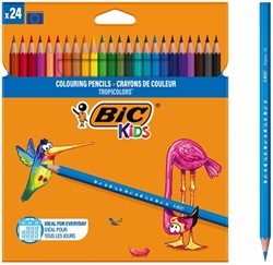 Crayon de couleur BIC Kids Tropicolors assorti blister 24 pièces