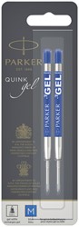 Recharge encre gel Parker Quink Medium bleu blister 2 pièces