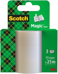 Adhesive tape Scotch Magic 819 19mmx25m invisible 3 rolls