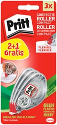 Correction tape Pritt compact flex 4.2mm x 10m blister 2+1 free