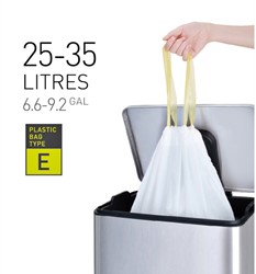 Sac poubelle EKO MDPE type E avec lien coulissant 55x70cm 25-35L blanc 12 pièces