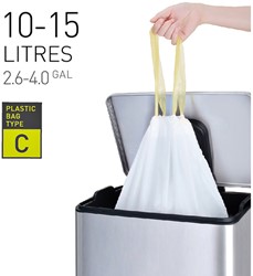 Garbage bag EKO MDPE type C with pull tape 45x50cm 10-15L white roll of 20 pieces