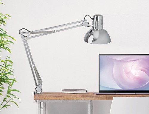 Lampe de bureau MAULstudy avec pince bureau chromé sans LED-2