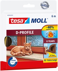 Drainage strip tesamoll® D-profile rubber 6mx9mm brown