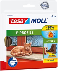 Drainage strip tesamoll® E-profile self-adhesive rubber 6mx9mm brown