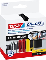 Velcro tape tesa® On & Off 1mx50mm self-adhesive black