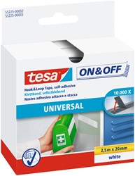 Velcro tape tesa® On & Off 250cmx20mm self-adhesive white