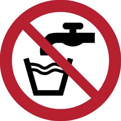 Pictogram sign Djois No drinking water Ø100mm red