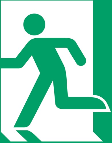 Pictogramme Djois Sortie de secours gauche 200x200mm vert