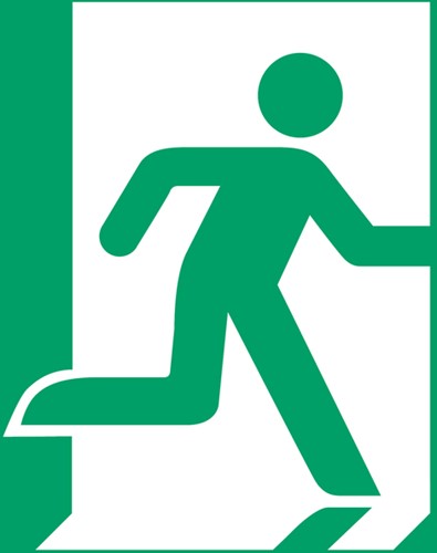 Pictogramme Djois Sortie de secours droite 200x200mm vert