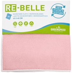 Microfiber cloth Greenspeed Re-belle 40x40cm pink 5 pcs