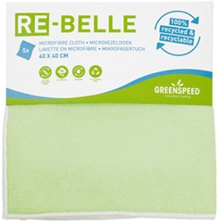 Microfiber cloth Greenspeed Re-belle 40x40cm green 5 pcs