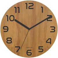 Pendule murale Unilux Palma Ø30cm bambou noir