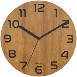 Pendule murale Unilux Palma Ø30cm bambou noir