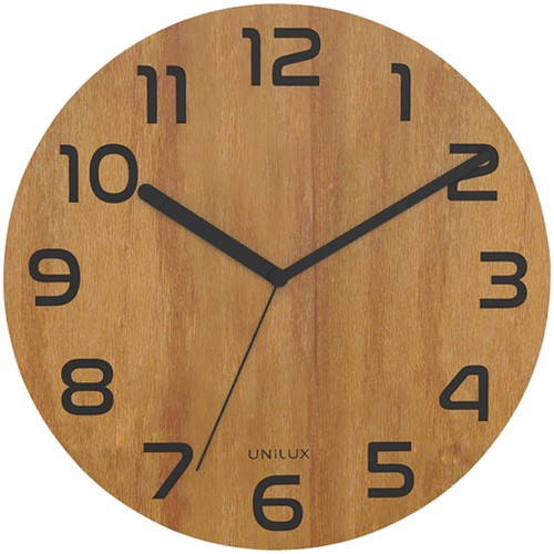 Pendule murale Unilux Palma Ø30cm bambou noir