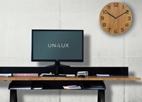 Pendule murale Unilux Palma Ø30cm bambou noir-3