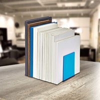 Boekensteun MAUL 10x10x13cm acryl set 2 neon blauw transparant-2