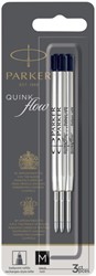 Recharge stylo bille Parker Quinkflow Medium noir blister 3 pièces
