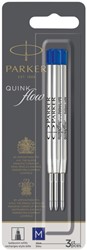Recharge stylo bille Parker Quinkflow Medium bleu blister 3 pièces