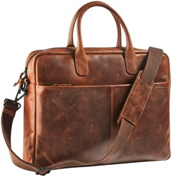 Sacoche Maverick All Black pour ordinateur portable 15,6" cuir marron
