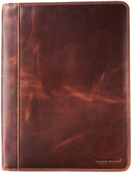 Conférencier Maverick The Original A4 zippé avec bloc-notes cuir marron