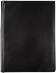 Conférencier Maverick All Black A4 zippé avec bloc-notes cuir noir