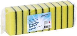 Scouring sponge Cleaninq yellow/green 100x70x25mm 10 pieces