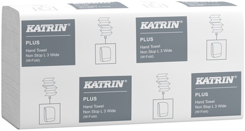 Towel Katrin Plus w-fold 3-ply 240x320mm 25x90 sheets white 61563