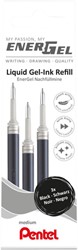 Recharge roller Pentel Energel LR7 Medium noir set 3 pièces