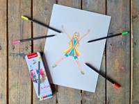 Crayon de couleur Bruynzeel Expression boîte métal 6 couleurs néon-1