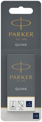 Cartouche d'encre Parker Quink bleu-noir blister 5 pièces