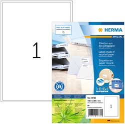 Etiquette HERMA Recycling 10736 199,6x289,1mm blanc 80 pièces