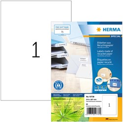 Etiquette HERMA Recycling 10738 210x297mm blanc 80 pièces