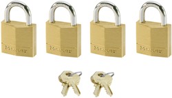 Padlock MasterLock 4 equal-locking brass 20mm 4 pcs